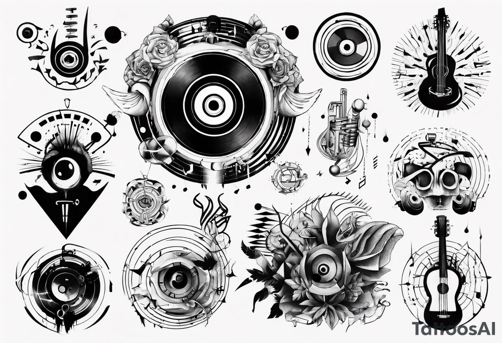techno music sound tattoo idea