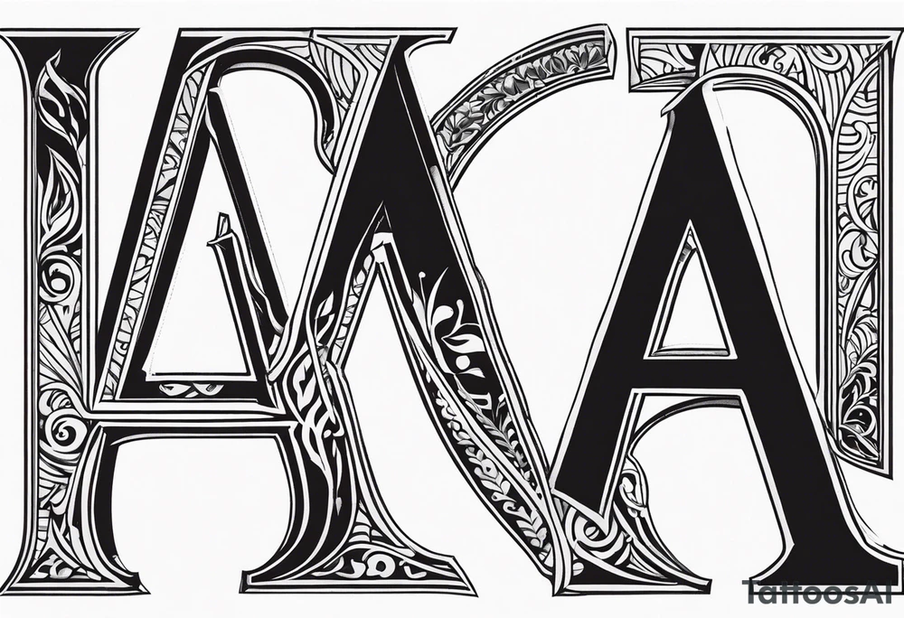 the letters A and R together tattoo idea
