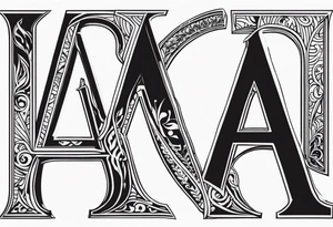 the letters A and R together tattoo idea