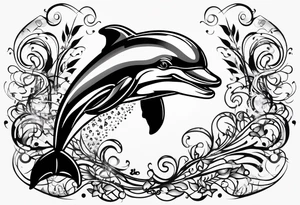dolphin and music notes tattoo idea