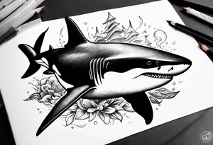 Shark and killer whale tattoo idea