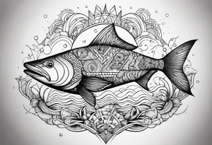 Geometric aquatic animal tattoo idea