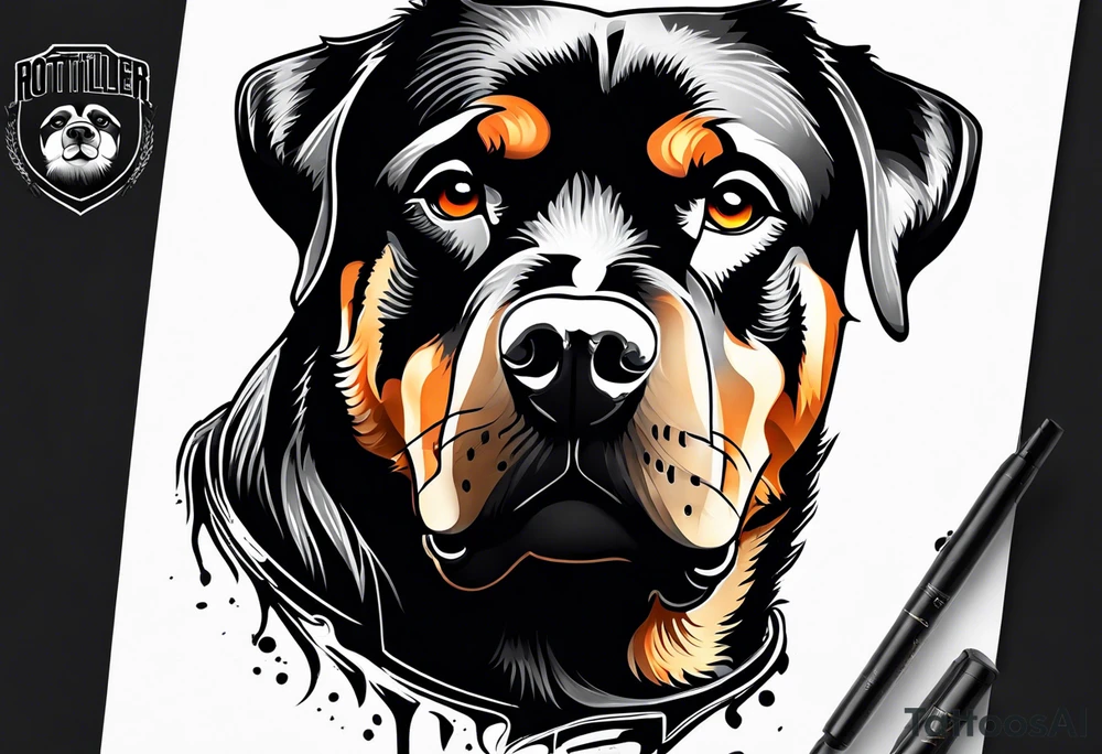 Cool rottweiler tattoo idea