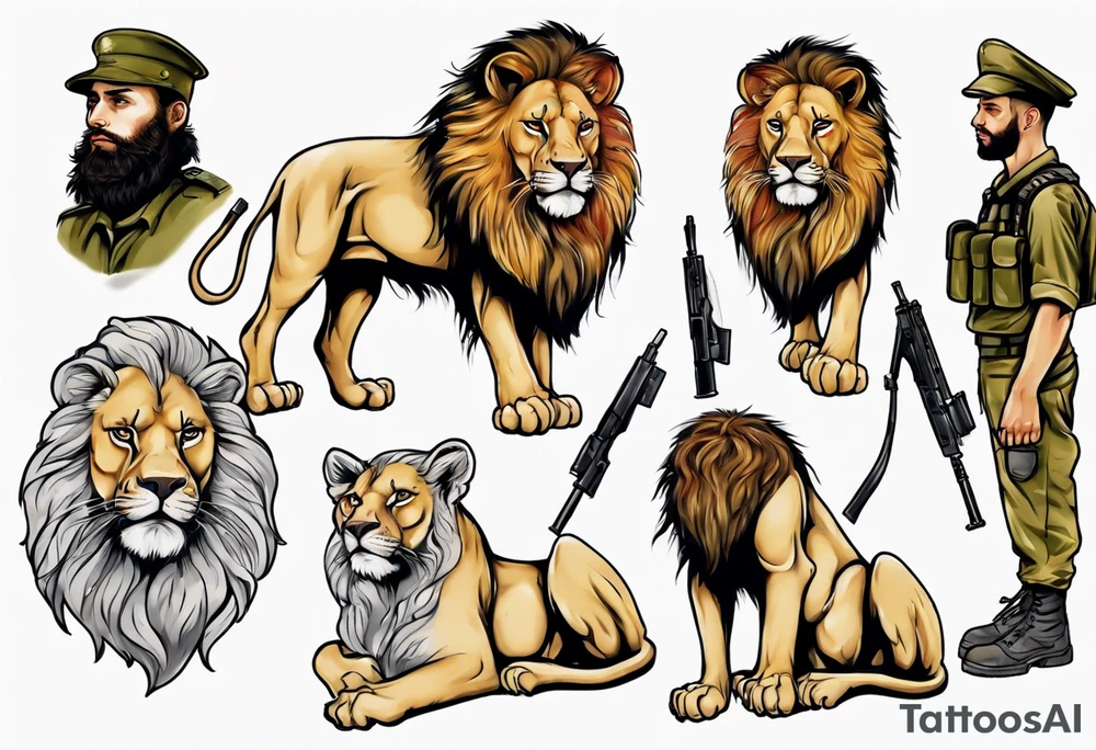 an israeli soldier with a lion tattoo idea