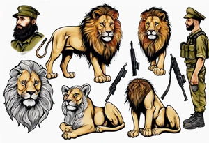 an israeli soldier with a lion tattoo idea