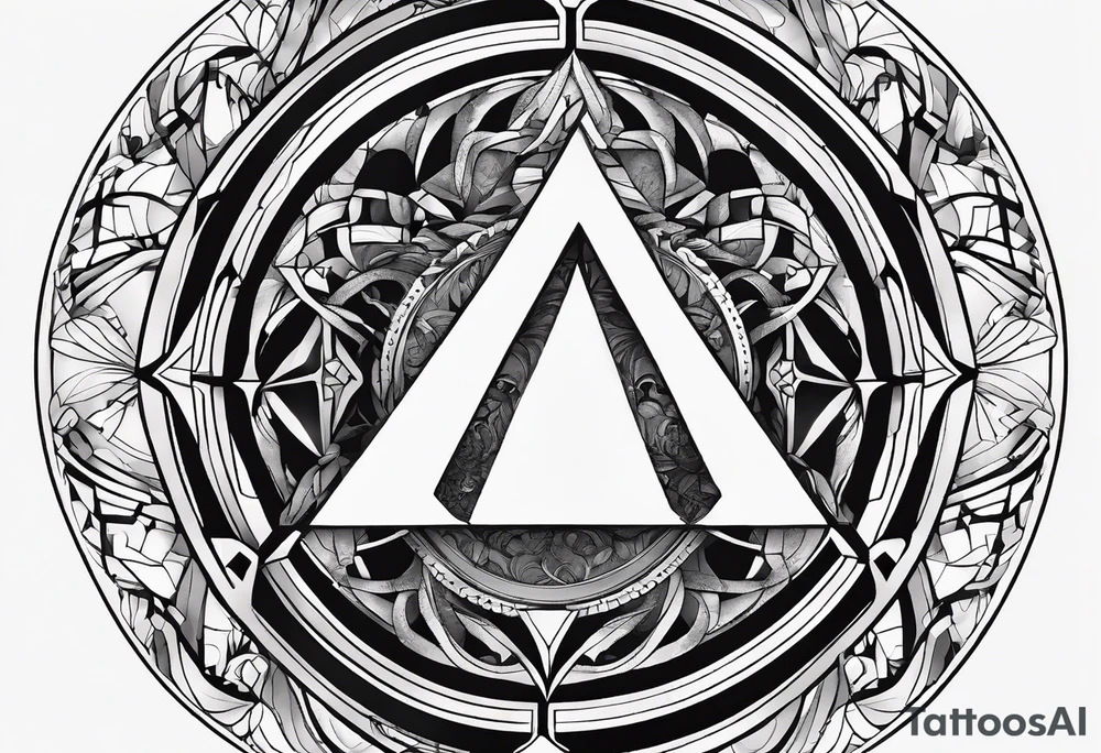 letter delta inside a chain circle, subtle, womanly, simplistic tattoo idea
