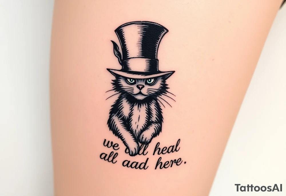 Cheshire cat, we are all mad here, top hat tattoo idea
