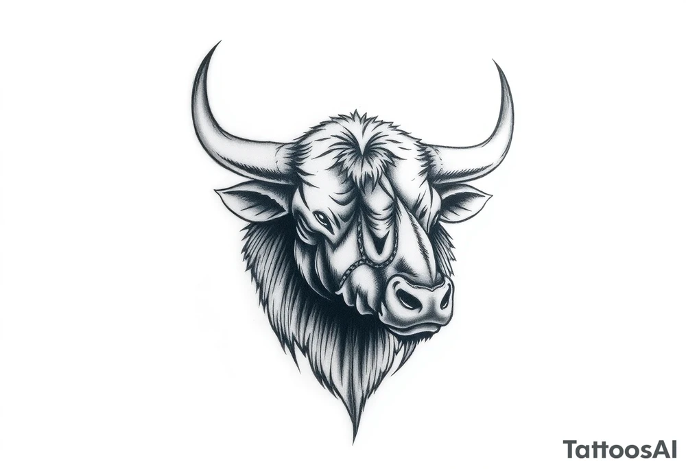 Powerfull majestic bull tattoo idea