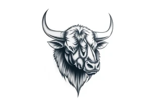 Powerfull majestic bull tattoo idea