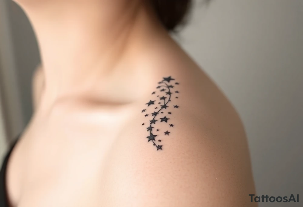 Cascade of stars swirl tattoo idea