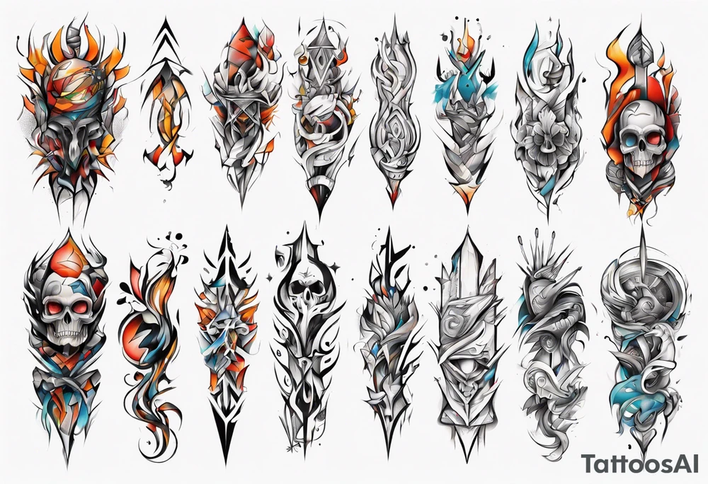 abstract tattoo for full arms tattoo idea