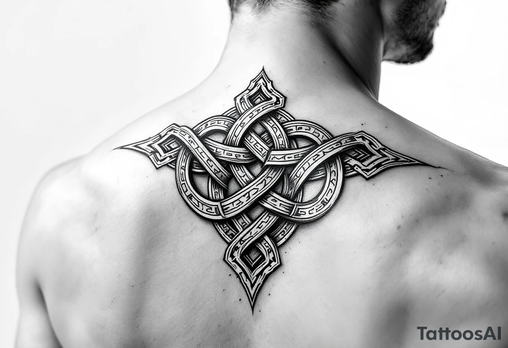 an irish inspired celtic knot piece tattoo idea