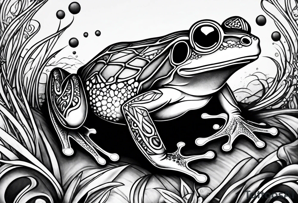 a psychedelic frog tattoo idea
