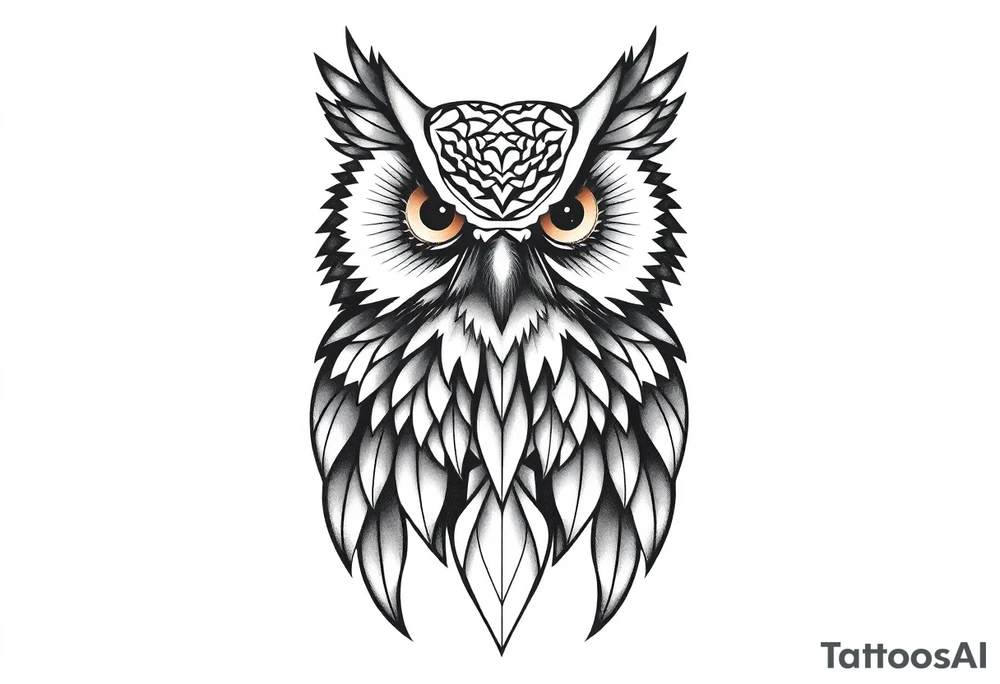 Geometric owl tattoo idea