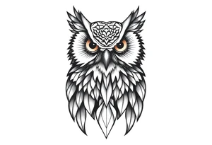 Geometric owl tattoo idea