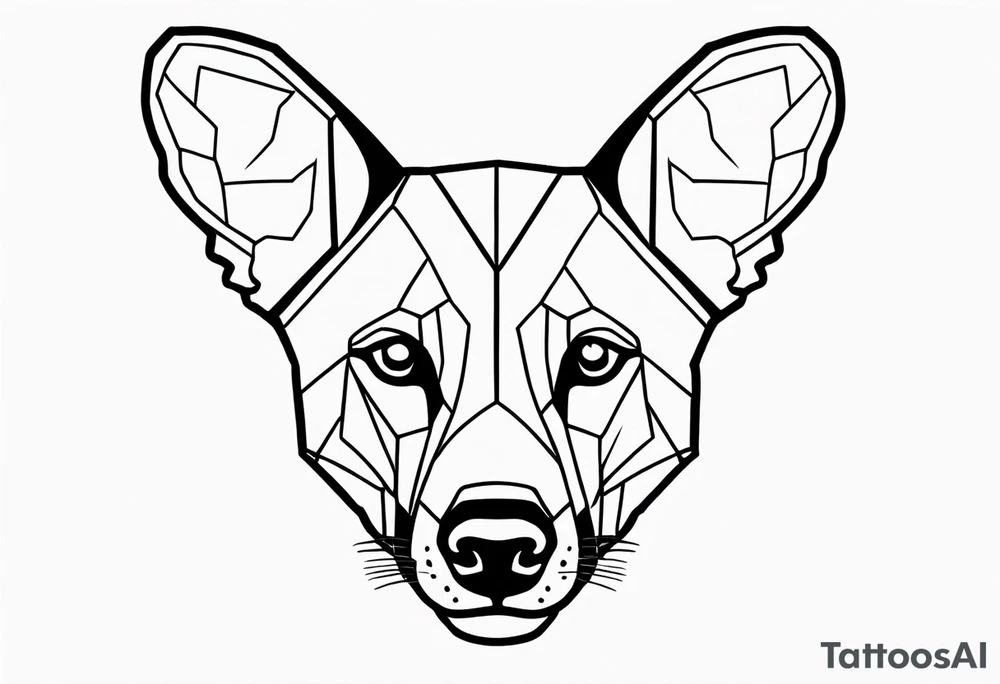 African wild dog face outline tattoo idea