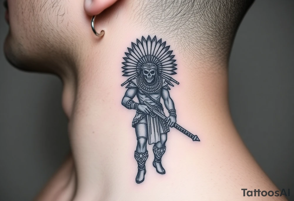 Aztec hench man going to work tattoo idea