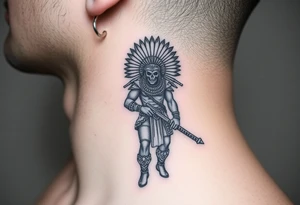 Aztec hench man going to work tattoo idea
