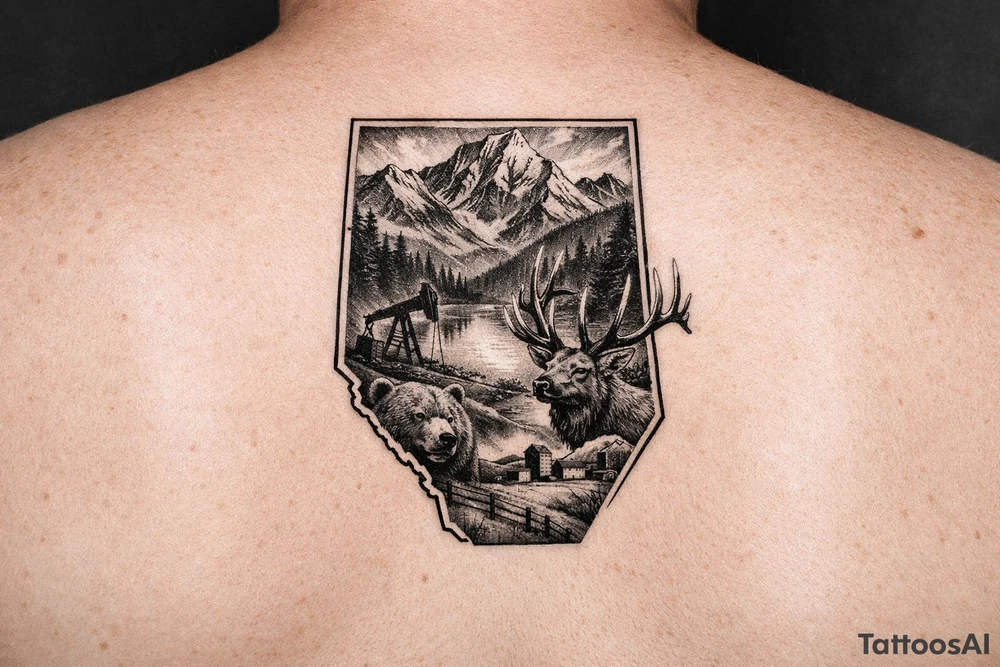 alberta canada themed tattoo idea