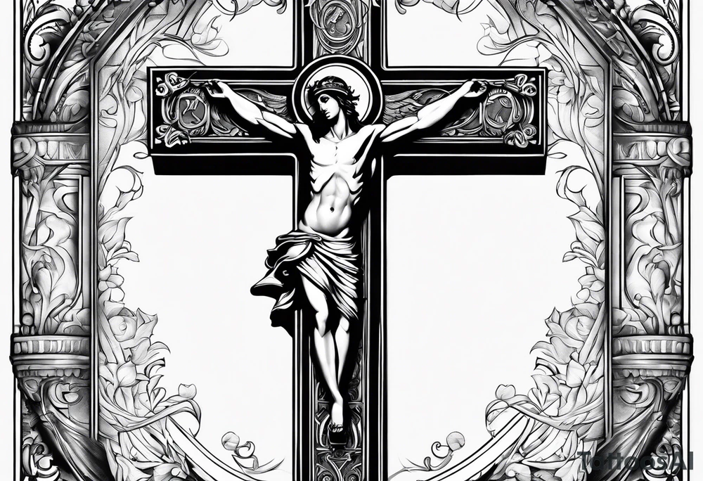 A cross with roman numerals tattoo idea