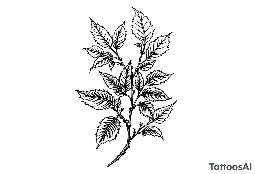 American traditional blackberry vine with leaves tattoo idea