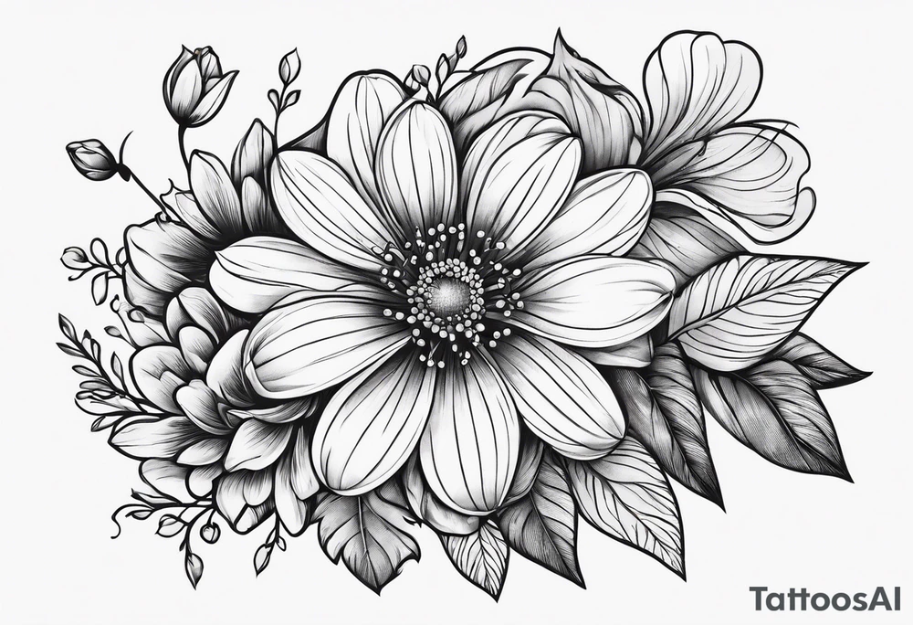 Small micro flower tattoo idea
