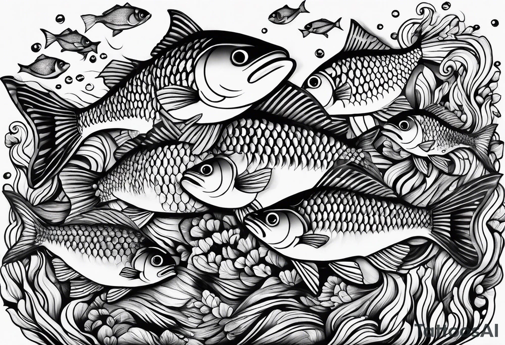 Shoal of small fish tattoo idea