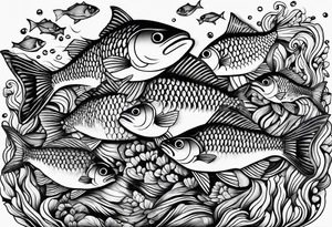 Shoal of small fish tattoo idea