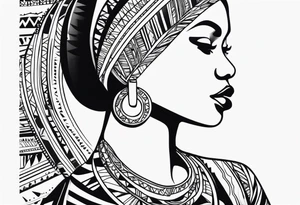african, tribal, abstract tattoo idea