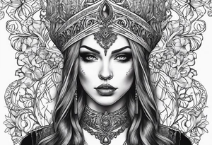 Gothic woman tattoo idea