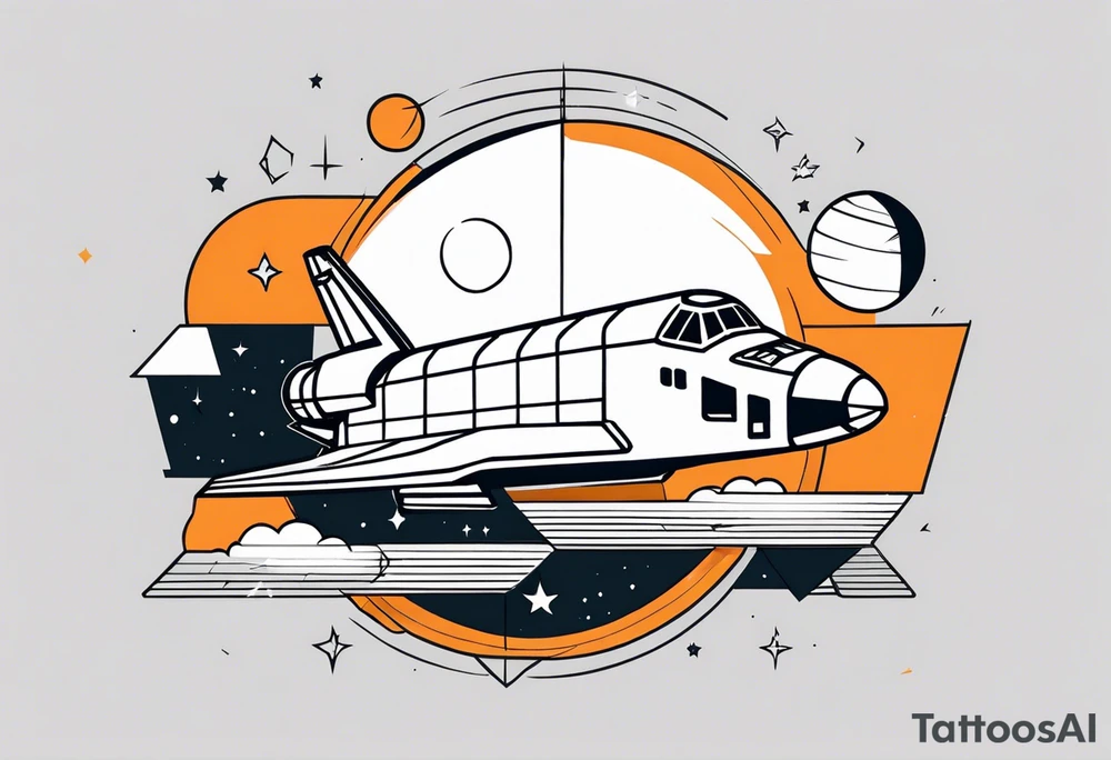 space shuttle launch within geometric shapes tattoo idea space shuttle launch within geometric shapes tattoo idea