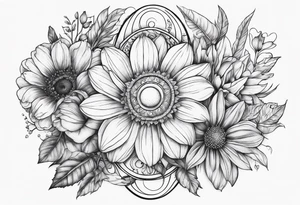Lunar phases Virgo flowers tattoo idea
