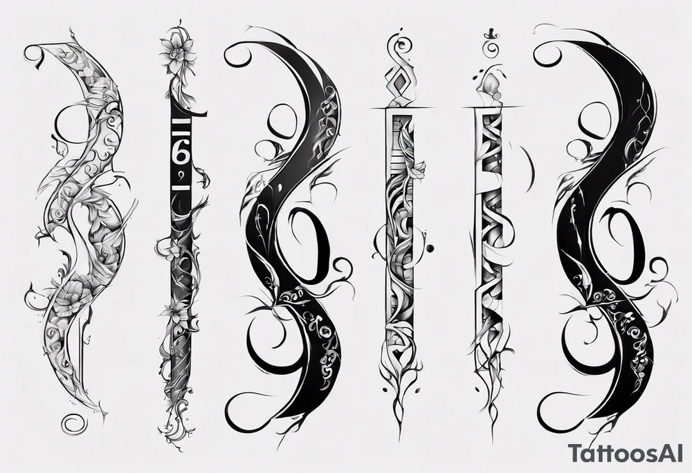number 9 upside down and right side up connected in the middle. Tall and thin tattoo idea