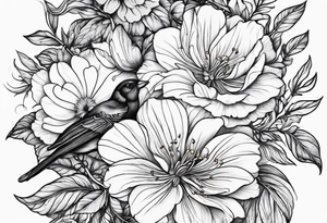 music song vine flowers tattoo idea