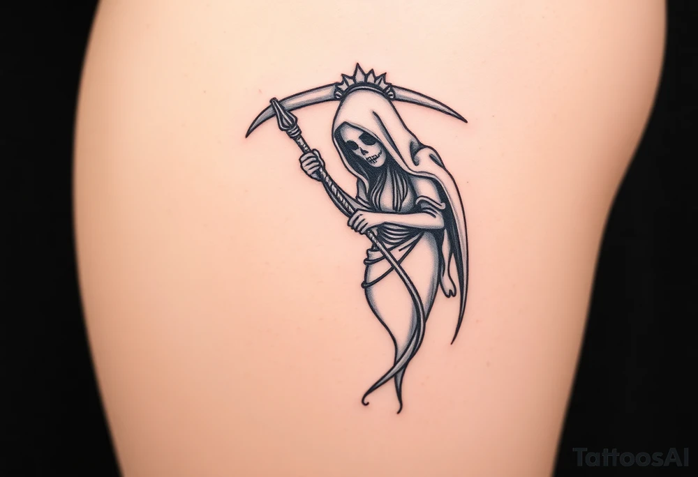 Queen, reaper, scary, pretty tattoo idea