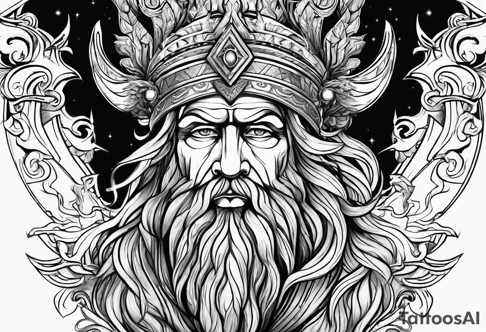 Masculine 
Zeus with thunder bolts tattoo idea