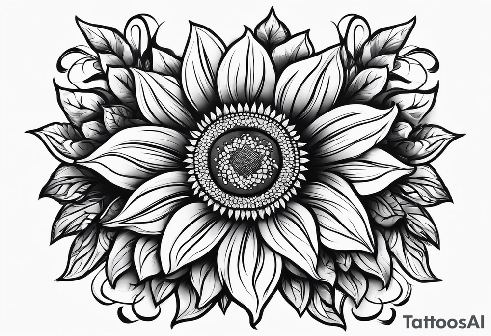 sun flower tattoo idea