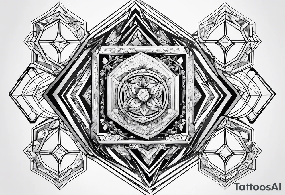 Hexagon linked crystal tattoo idea