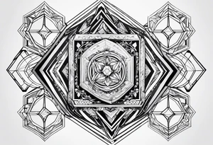 Hexagon linked crystal tattoo idea
