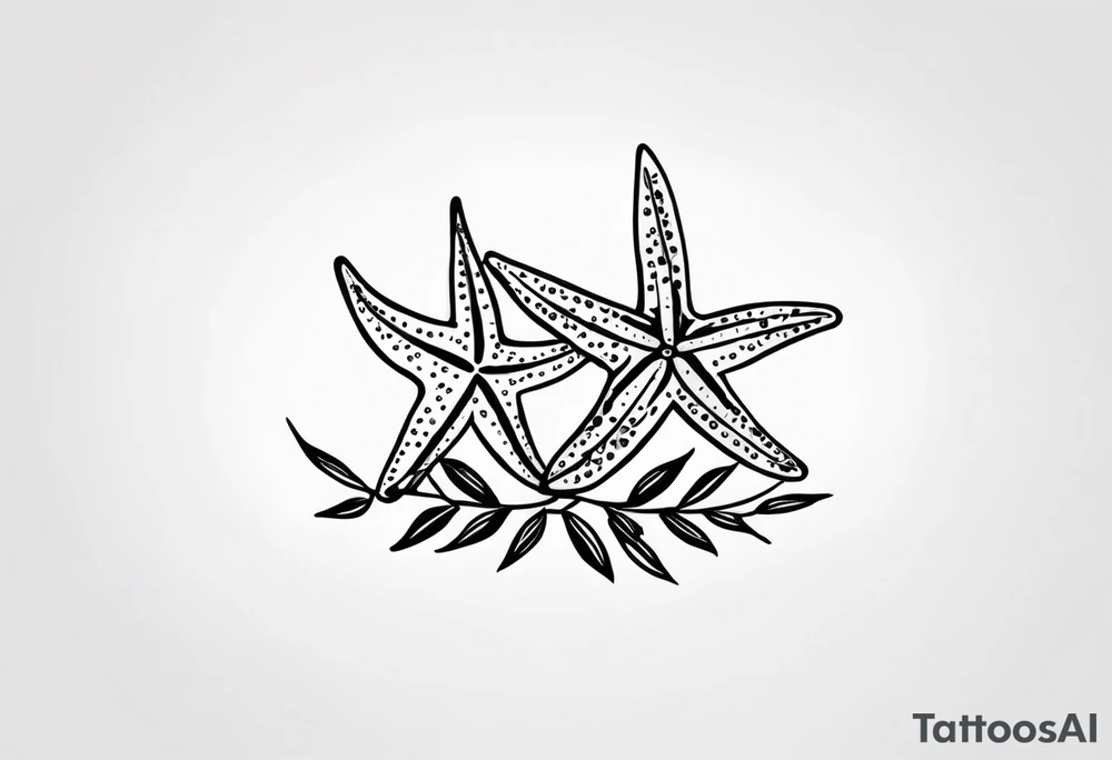 Two Starfish 
olive branch tattoo idea