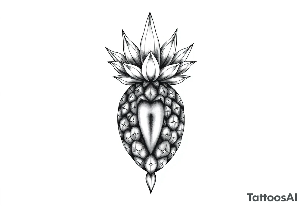 Crown pineapple vagina and anus tattoo idea