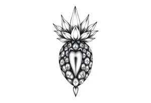 Crown pineapple vagina and anus tattoo idea