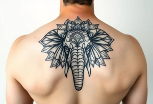 powerful majestic elephant head mandala tattoo idea