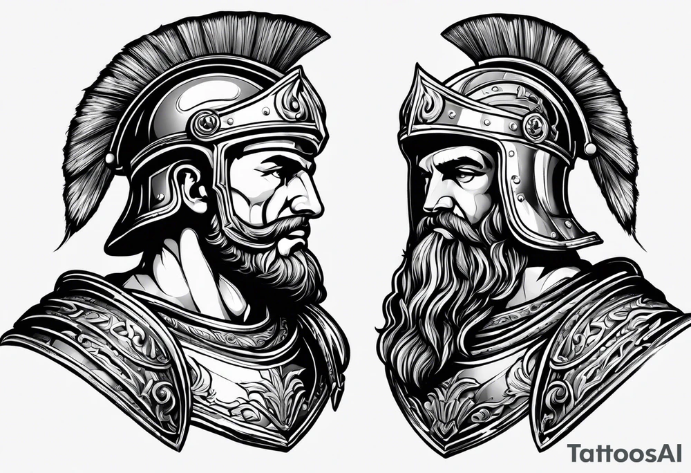 roman soldier, greek soldier, knight tattoo idea