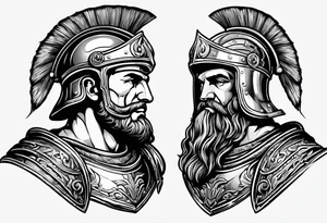 roman soldier, greek soldier, knight tattoo idea