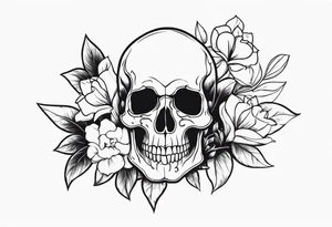 Skull with Flowers tattoo idea