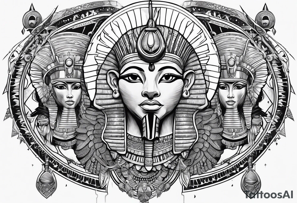 Egyptian gods in space tattoo idea