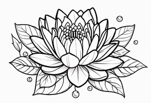 Water lily and holly berry birth flowers intertwined tattoo idea