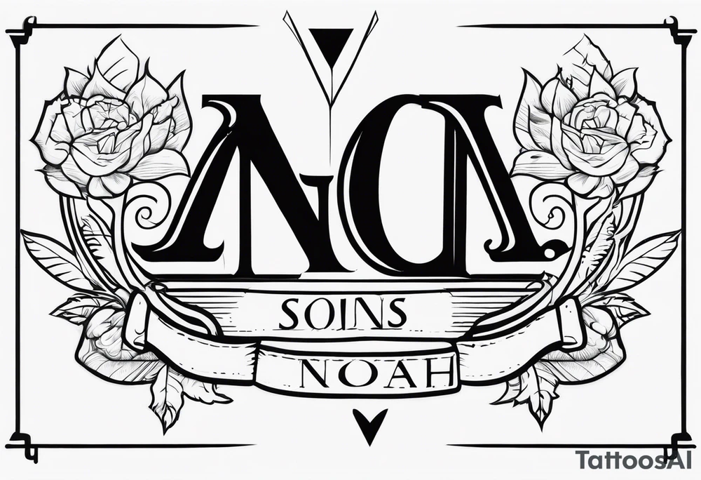 2 sons names Jenson and Noah tattoo idea