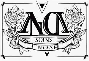 2 sons names Jenson and Noah tattoo idea